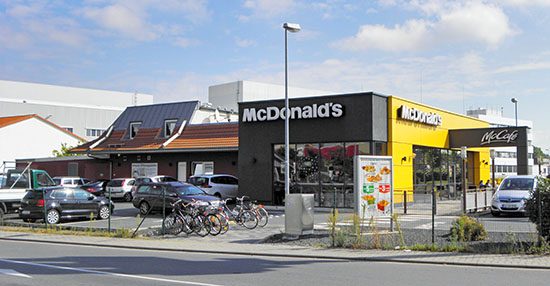 Das McDonald’s-Restaurant in Weiterstadt (Rudolf-Diesel-Straße)